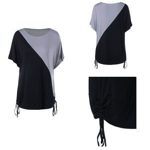 Plus size color block shirt